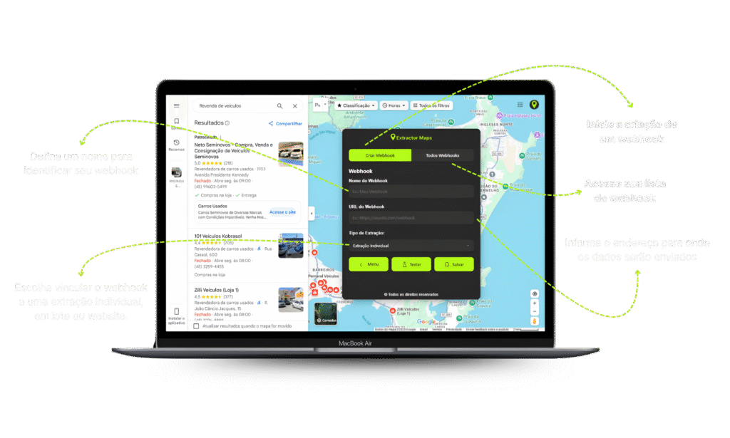 Inicie a criação de um webhook